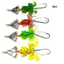 4PCS/Set Soft Rubber Frog Bass Bait Spinner lures CrankBait Tackle Fishi JRZ