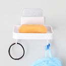 Practical 3 White Punch-Free Soap Boxes With Hooks For Bathroom Useful RAO