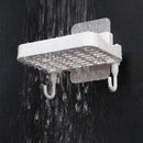 Practical 3 White Punch-Free Soap Boxes With Hooks For Bathroom Useful RAO