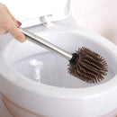 Toilet Brush Set TPR Rubber Soft Hair Scrub Stainless Steel Handle Usef ZBV