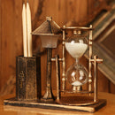 Retro Hourglass Pen Holder Hourglass Night Light Crafts Multifunction Eu XEN
