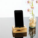 Wood Bamboo Phone Holder Sound Speaker Amplifier Desk Dock Docking Phone