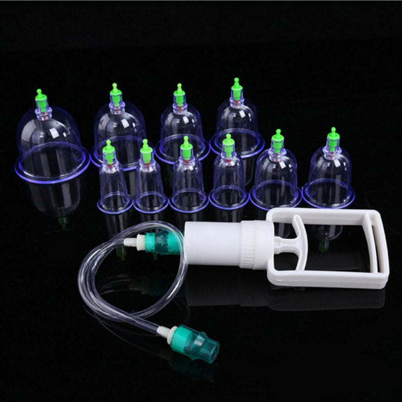 10pcs Medical Chinese Vacuum Body Cupping Massage Healthy Therapy Suction Set DF