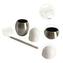 Home contemporary Toilet Brush Holder Stainless Steel Oval Toilet Brush Us QKQ