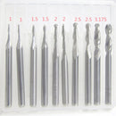 10 Pcs Shank Carbide Ball Nose End Mill CNC Engraving Router bit Set 1 LJK