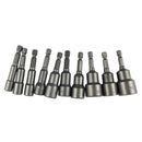 10 Size 2.5" Metric Magnetic Nut Driver Setter Set Rapid Load 1/4'' Hex Shank YM