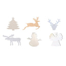 60pcs Christmas Tree Hangings Wooden Ornament Mix Color Tiny Home Deco KHO