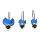 3 Pcs Radius 1/4" Shank Round Over Beading Edging Router Bit Woodworking Tool UM