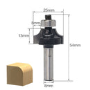 1/4" Shank Round Over Router Bit Set 1/2,3/8,5/16,1/4,1/8 Woodworking Cutter YM