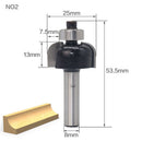 1/4" Shank Round Over Router Bit Set 1/2,3/8,5/16,1/4,1/8 Woodworking Cutter YM