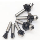 1/4" Shank Round Over Router Bit Set 1/2,3/8,5/16,1/4,1/8 Woodworking Cutter YM