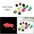 200pcs 9mm Color Mixed  Square Four-Jaw Rivet Alloy Useful New qwe