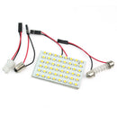 12v Warm White T10 BA9S Dome Festoon Adapter Panel 48 SMD LED Car Light Bulb