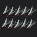 10Pcs Enthusiasts Fishing Lures Baits Tackle Hooks 8.5mm with Feather Outdoor