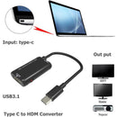 C-Type To HDMI Adapter Female HDTV 1080p USB-C USB 3.1 Male Extension Cab JFD