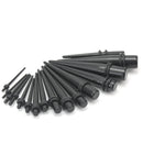 16pcs Acrylic Black Ear Expander Stretcher Tapers Tunnel Plug 1/2/3/4/5/6/8/10mm