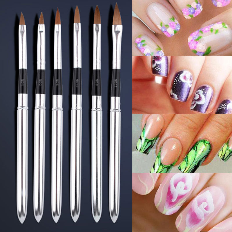 Professional Round Sable Acrylic Nail Art Brush Various Size 2 4 6 8 10 12 HNK
