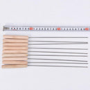 12PCS Wooden Handle BBQ Skewers Stainless Steel Barbecue Skewer BBQ Tools ert