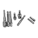 8pcs Hex Shank Socket Bit Adapter Drill Bits Nut Driver Ratchet Tool Set saf