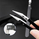 3PCS Heat Resistant Anti-static Stainless Steel Ceramic Tweezers Handle Black df