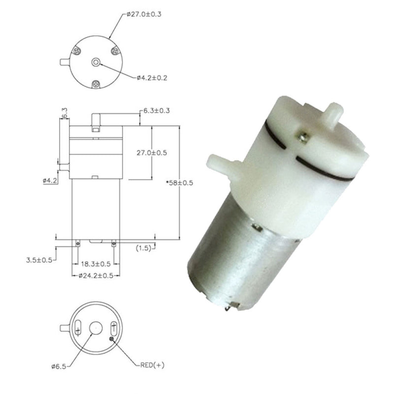 2X DC 3.7V Micro 370 Motor Mini Air Pump Vacuum Pump Self-Priming Breas LMB