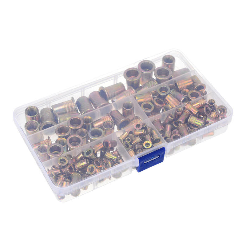 175pcs Set Rivet Nut Mixed Zinc Steel Rivnut Insert Nutsert Threaded M3 FMK