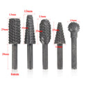 5 Piece Rotary Burr Set Rasp Tool Grinding Polishing Shaping Burnishing Wo KCQ