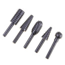 5 Piece Rotary Burr Set Rasp Tool Grinding Polishing Shaping Burnishing Wo KCQ