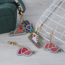 5PCS DIY Point Drill Keychain Pendant Metal Shapes Handmade Backpack Or PSH