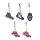 5PCS DIY Point Drill Keychain Pendant Metal Shapes Handmade Backpack Or PSH