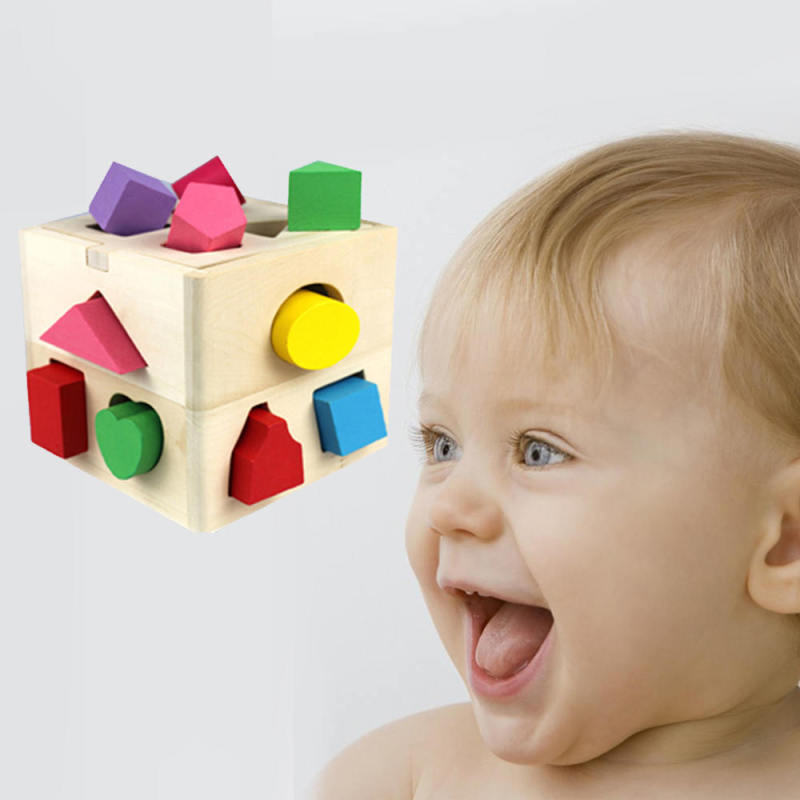 13 Holes Intelligence Box Geometry Digital House Shape Cube Classic Woode XFW