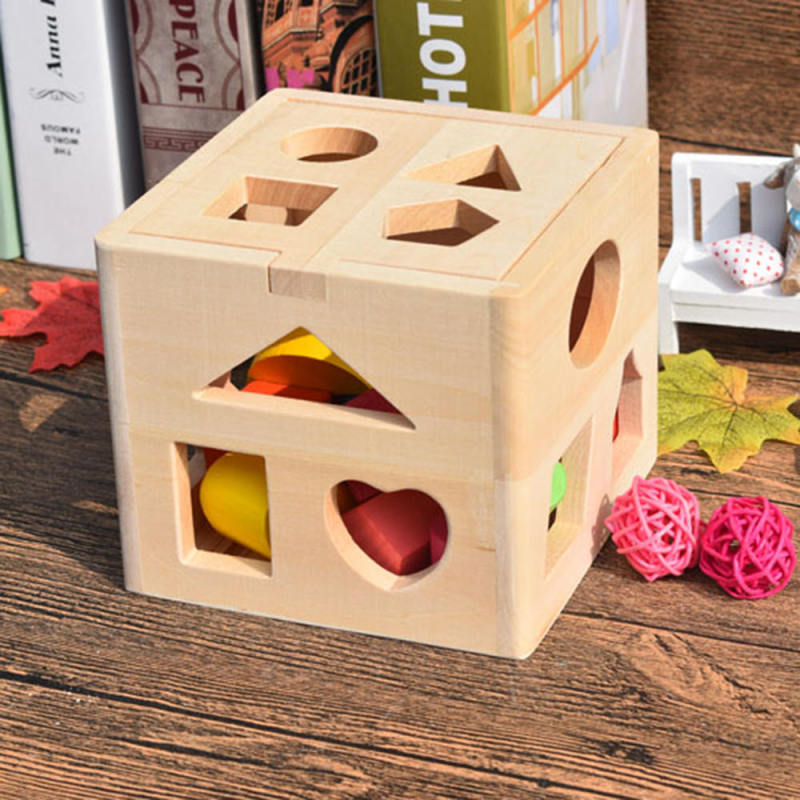 13 Holes Intelligence Box Geometry Digital House Shape Cube Classic Woode XFW