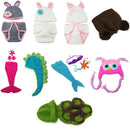Kids Baby Girls Boys Dinosaur shape Animal Crochet Knit Beanie Cap Ear Hat WUF