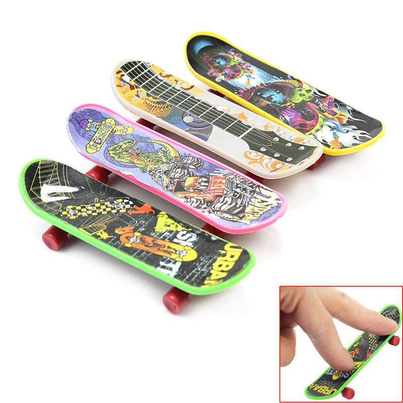 New Finger Skate Boarding Playing Fingerboard For Boys Girls Children 4 Pcs JQT