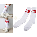 Men Women Over Knee Stripe Tube Socks Long Rugby Running Sport CEC