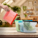 2pcs Silicone Fresh Bags Reusable Fridge Food Sealing Storage Fruit Meat Bag