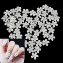 50x Flower Design Nail Art Tips Shiny Rhinestone Decoration Manicure for Girls
