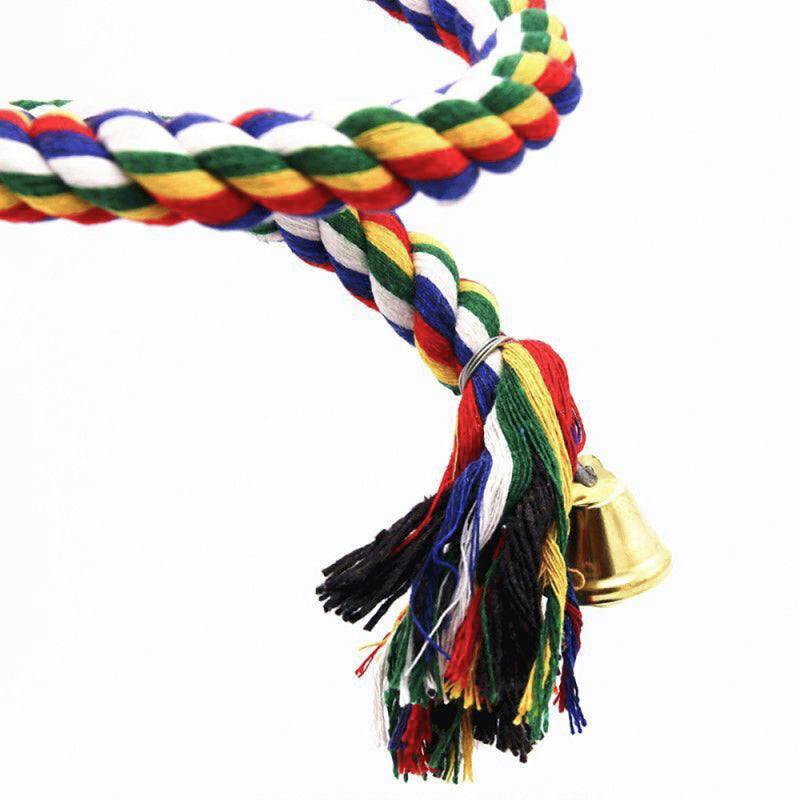 Hot Pet Parrot Chew Rope Budgie Bell Bird Perch Coil Swing Cockatiel Ca KKX