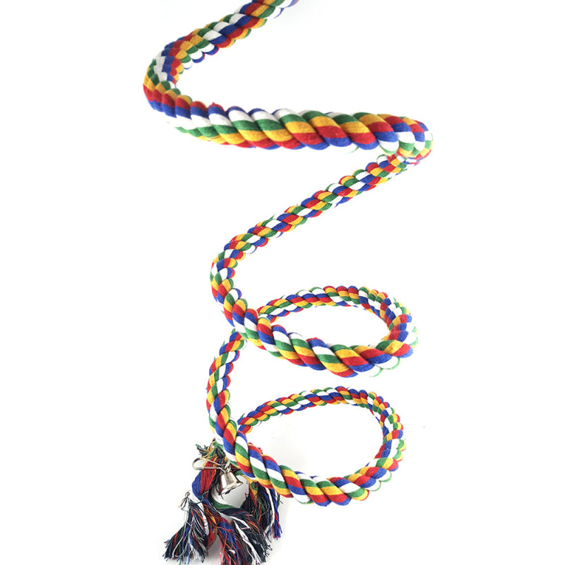 Hot Pet Parrot Chew Rope Budgie Bell Bird Perch Coil Swing Cockatiel Ca KKX