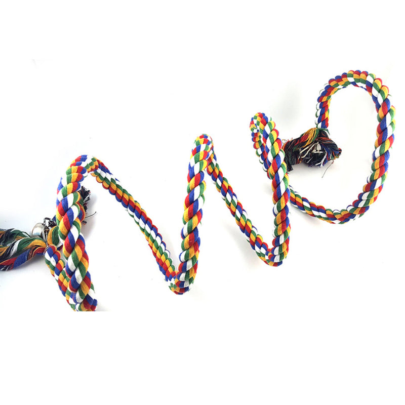Hot Pet Parrot Chew Rope Budgie Bell Bird Perch Coil Swing Cockatiel Ca KKX