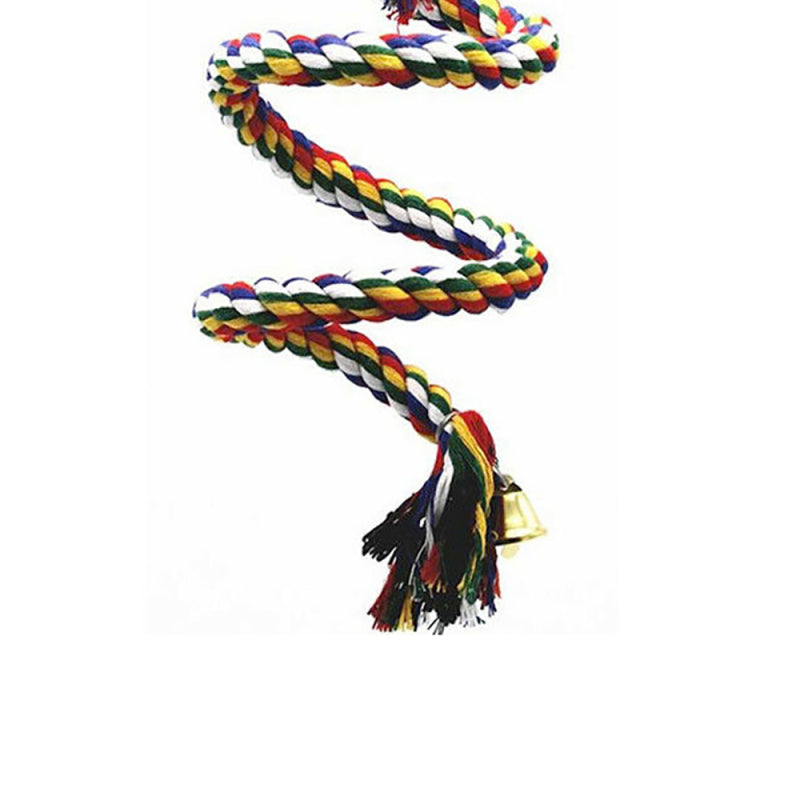 Hot Pet Parrot Chew Rope Budgie Bell Bird Perch Coil Swing Cockatiel Ca KKX
