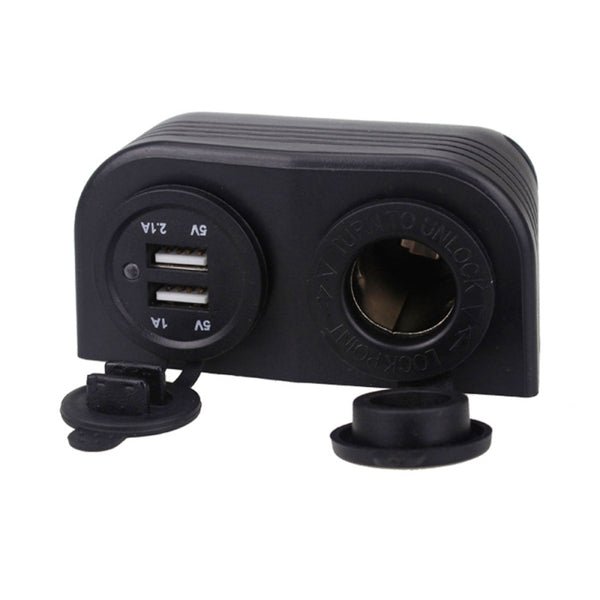 12V Motorcycle Car 5V/3.1A Dual USB LED Charger Cradles Socket Power A OMK