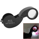 Jeweler Pocket 40x Magnifying Eye Glass Lens Magnifier Loupe Double LED  MMP