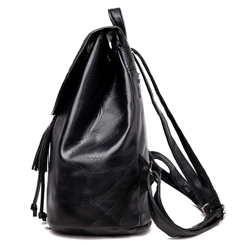 Women & Girl Tassel Shoulder Bag Faux Leather Backpack Travel Backpack B RKA
