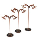3 Pcs Jewelry Earrings Ring Stand Holder Show Rack Necklace Display Bronzed FWP