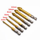 Multi-function 6x Spear Head Ceramic Tile Glass Drill Bits Set 4/5/6/8/10/ SOF