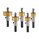 5Pcs Titanium Plated Carbide Tip HSS Drill Bit Saw Set Metal Wood Drilli RKP
