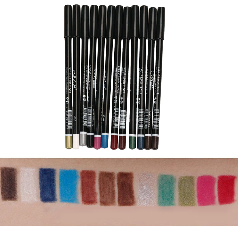 Professional Eye Shadow Lip Liner Eyeliner Pen Pencil Makeup 1 Set 12 Col VCD