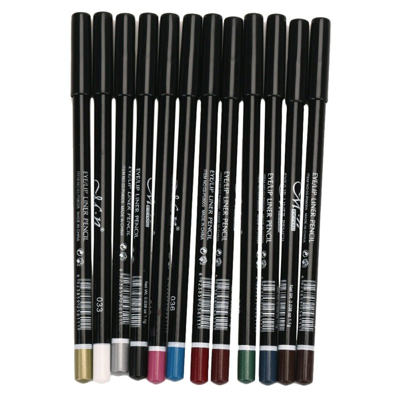 1 Set Professional Eye Shadow Lip Liner Eyeliner Pen Pencil Makeup 12 Color
