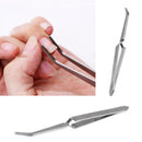 1pcs Tweezers Bent Tip Cross Locking Degree Curved Tip Cross Lock Stainless BWW